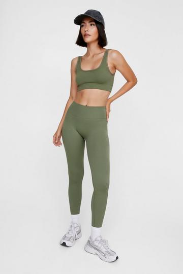 Seamless Ribbed Leggings khaki