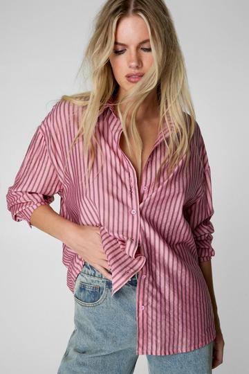 Stripe Oversized Shirt pink