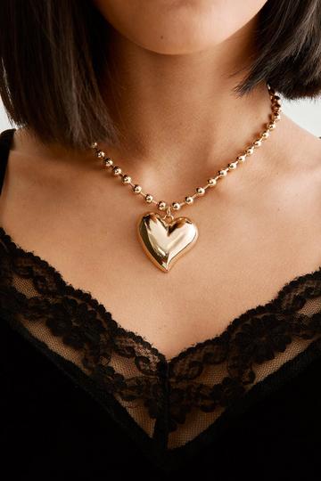 Oversized Heart Necklace gold