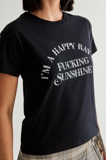 Happy Ray Of Sunshine Graphic Baby T-Shirt black