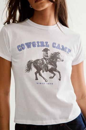 Cowgirl Camp Western Graphic Baby T-Shirt white