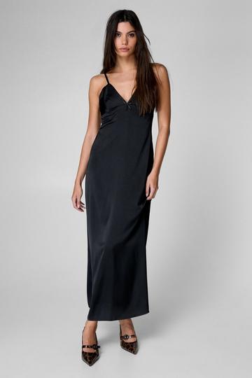 Satin Slip Maxi Dress black