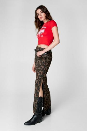 Leopard Print Maxi Skirt leopard