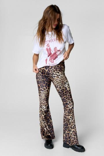 Velvet Leopard Print Flared Pant leopard