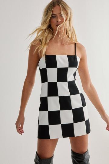 Colour Block Tailored Mini Dress mono