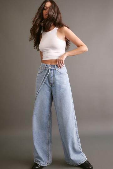 The Belted Wide Leg Jeans vintage wash