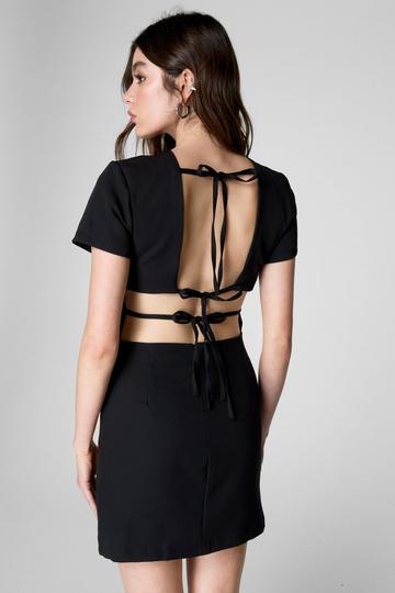 Tie Back Mini Dress black