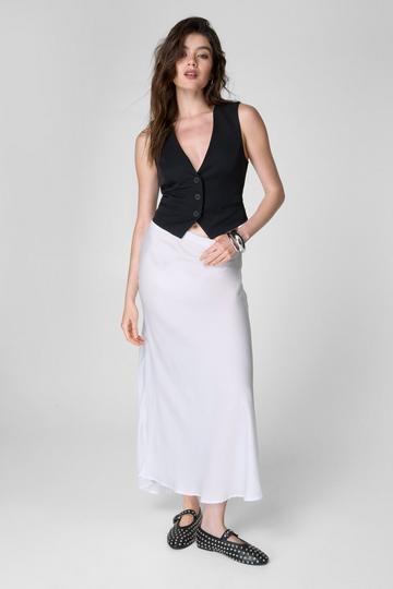 Satin Maxi Skirt ivory