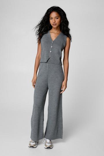 Knit Vest and Pant Co-Ord grey