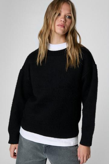 Knitted Crewneck Jumper black