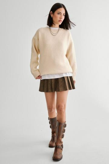 Knitted Crewneck Jumper cream