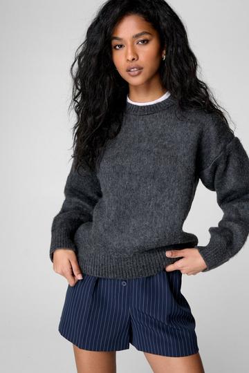 Knitted Crewneck Jumper grey