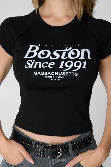 Boston Graphic Print Baby T-Shirt black