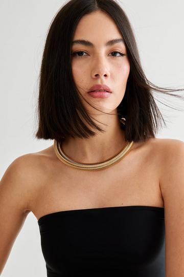 Chunky Coil Wire Choker gold