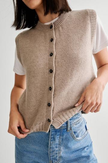 Button Down Knitted vest grey