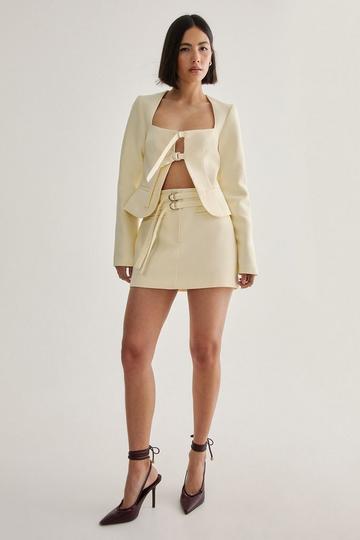 Premium Tailored Belted Skirt butter