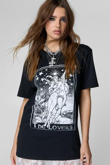 The Lovers Oversized Graphic T-Shirt black