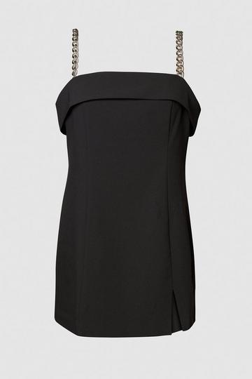 Black Plus Premium Chain Trim Strap Dress