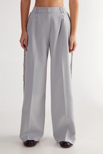 Grey Premium Tailored Chain Trim Trouser