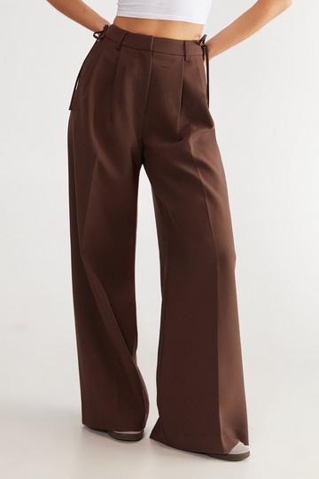 Brown Premium Tailored Tie Detail Trouser