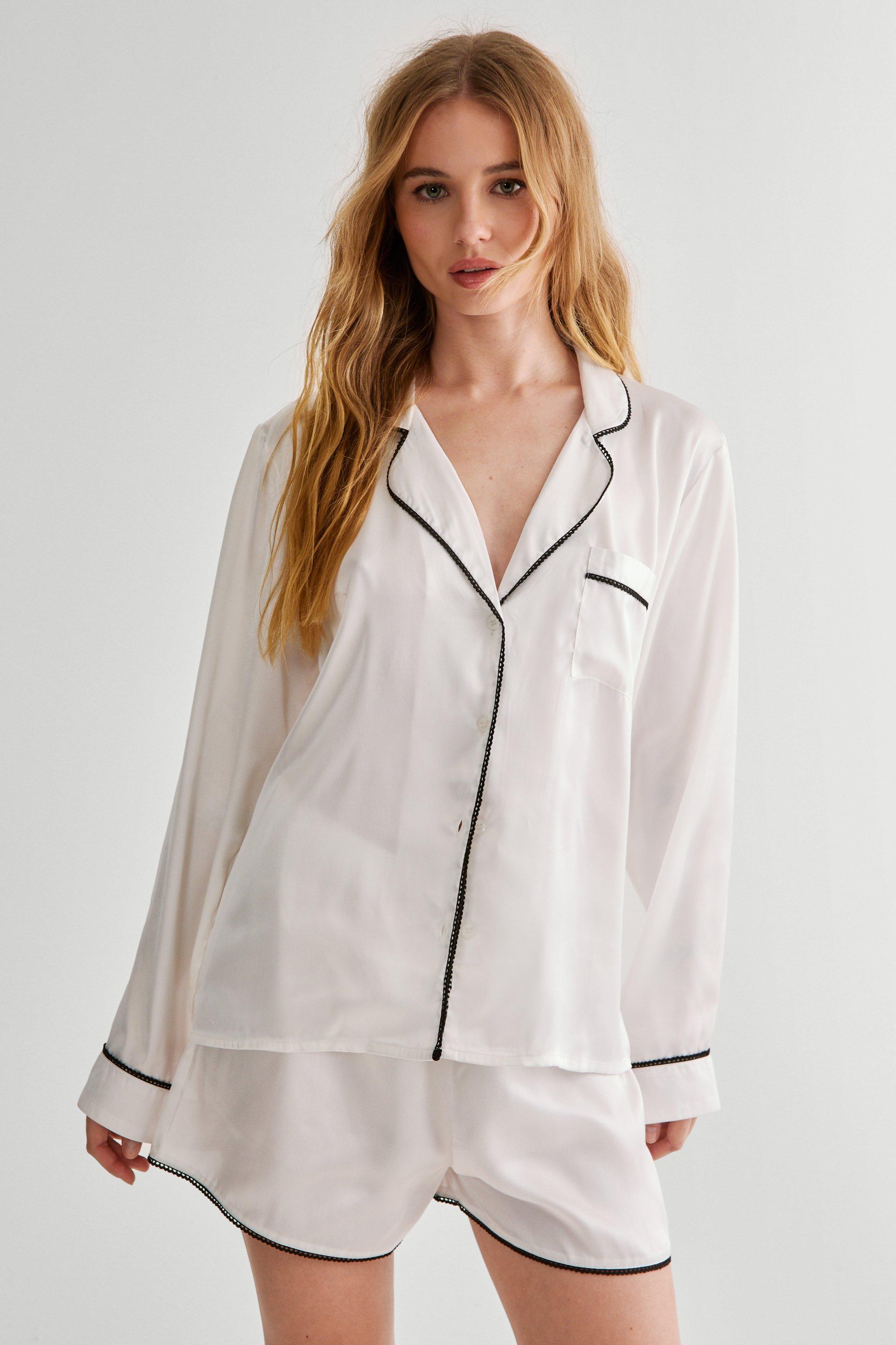 Satin short pajama set hotsell
