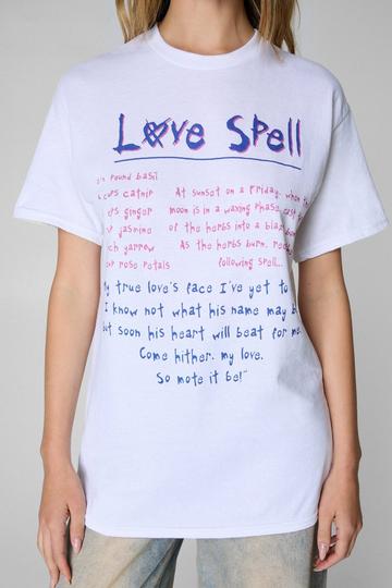 Love Spell Graphic Oversized T-Shirt white