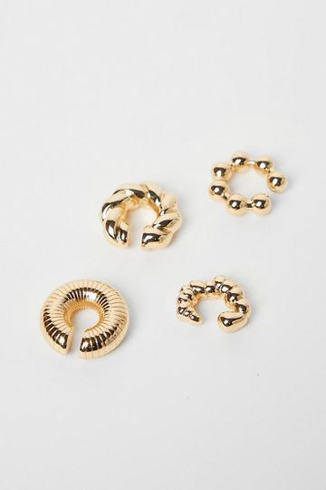 Chunky Textured Ear Cuffs gold