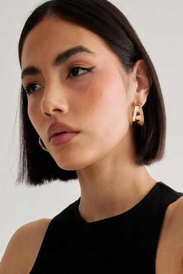 Textured Hoop Earrings gold