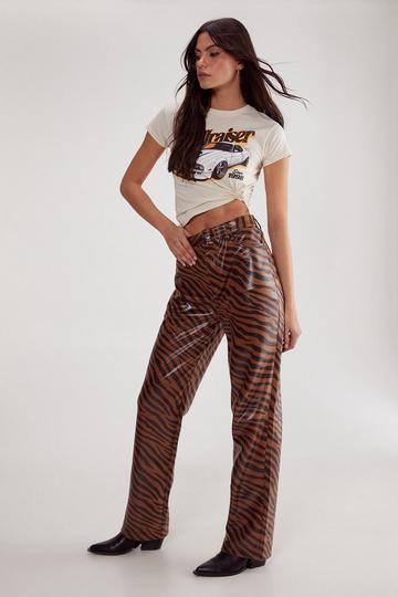 Neutral Zebra Straight Leg Pant neutral