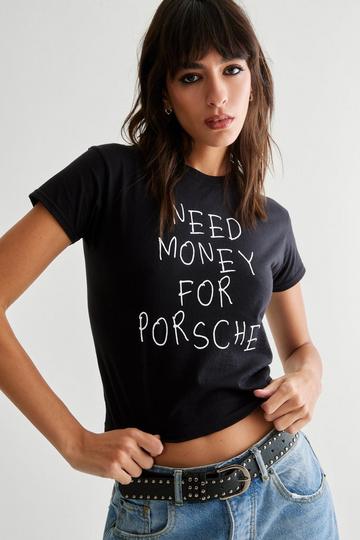 Need Money For Porsche Graphic Print Baby T-Shirt black