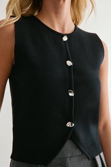 Black Knit Sleeveless Vest