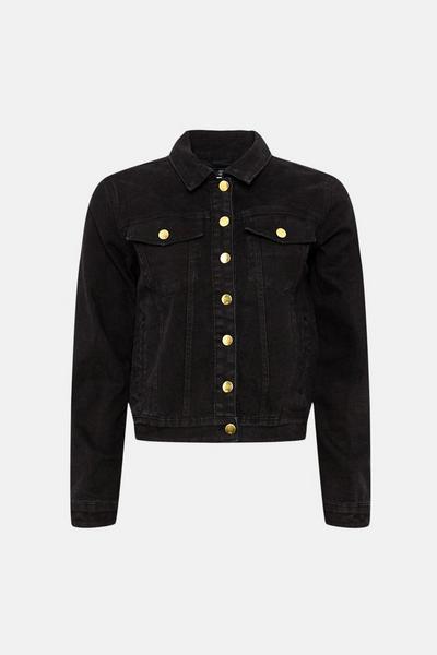 KarenMillen black Denim Classic Western Jacket