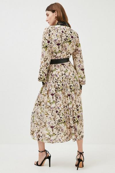 KarenMillen ivory Wild Floral Woven Maxi Dress