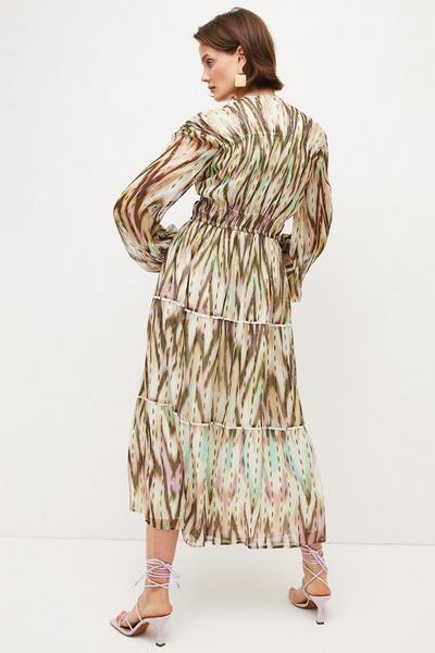 KarenMillen multi Metallic Viscose Woven Maxi Dress
