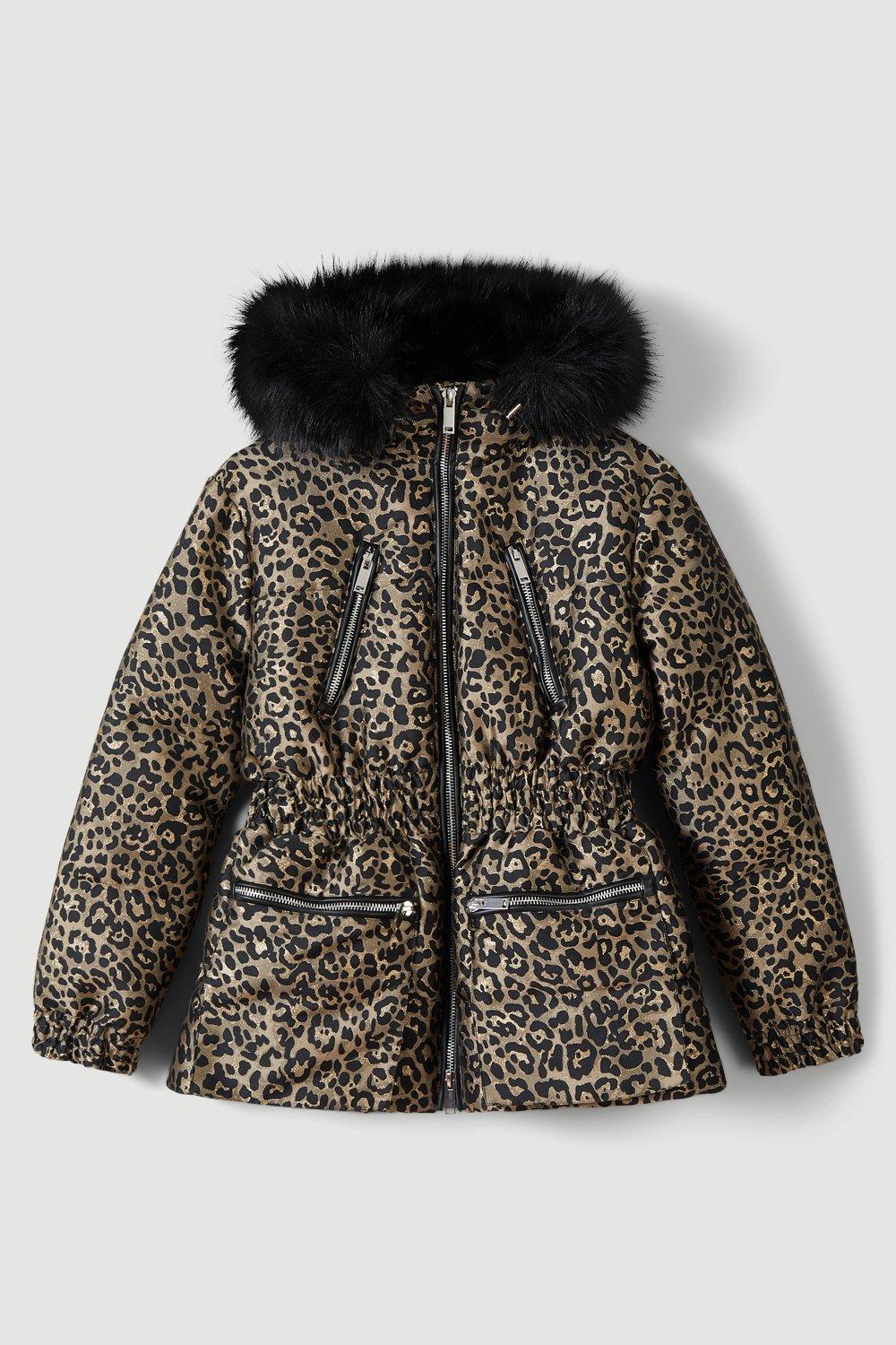 River island leopard print on sale coat