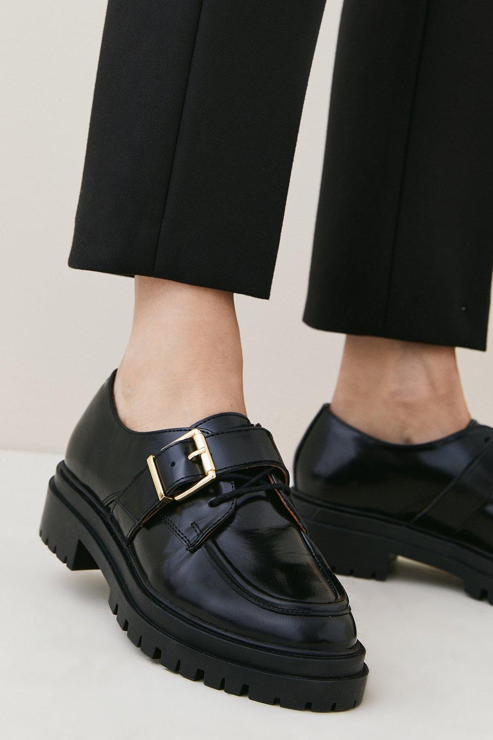 KarenMillen Real Leather Chunky Buckle Brogue | Debenhams