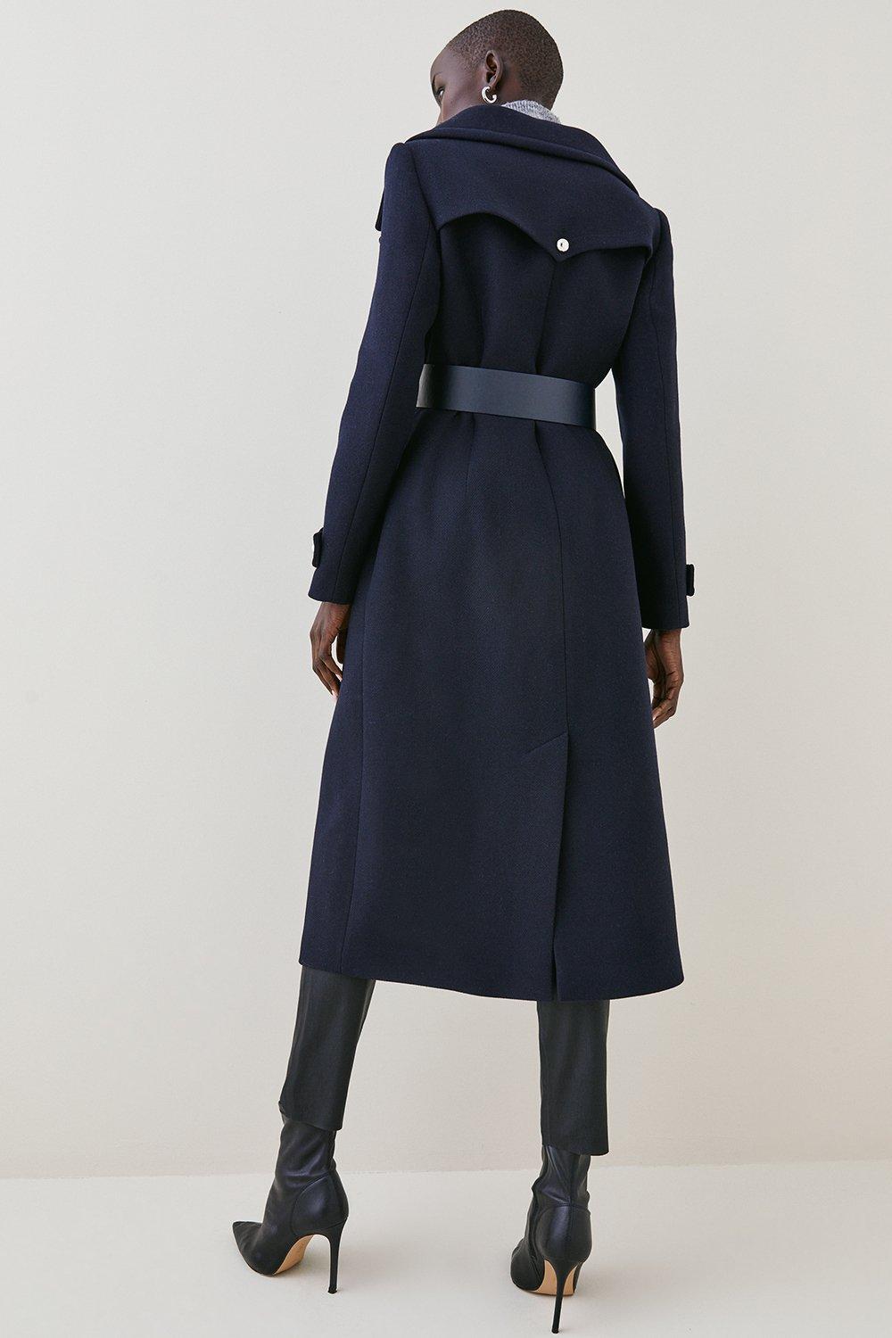 belted military coat