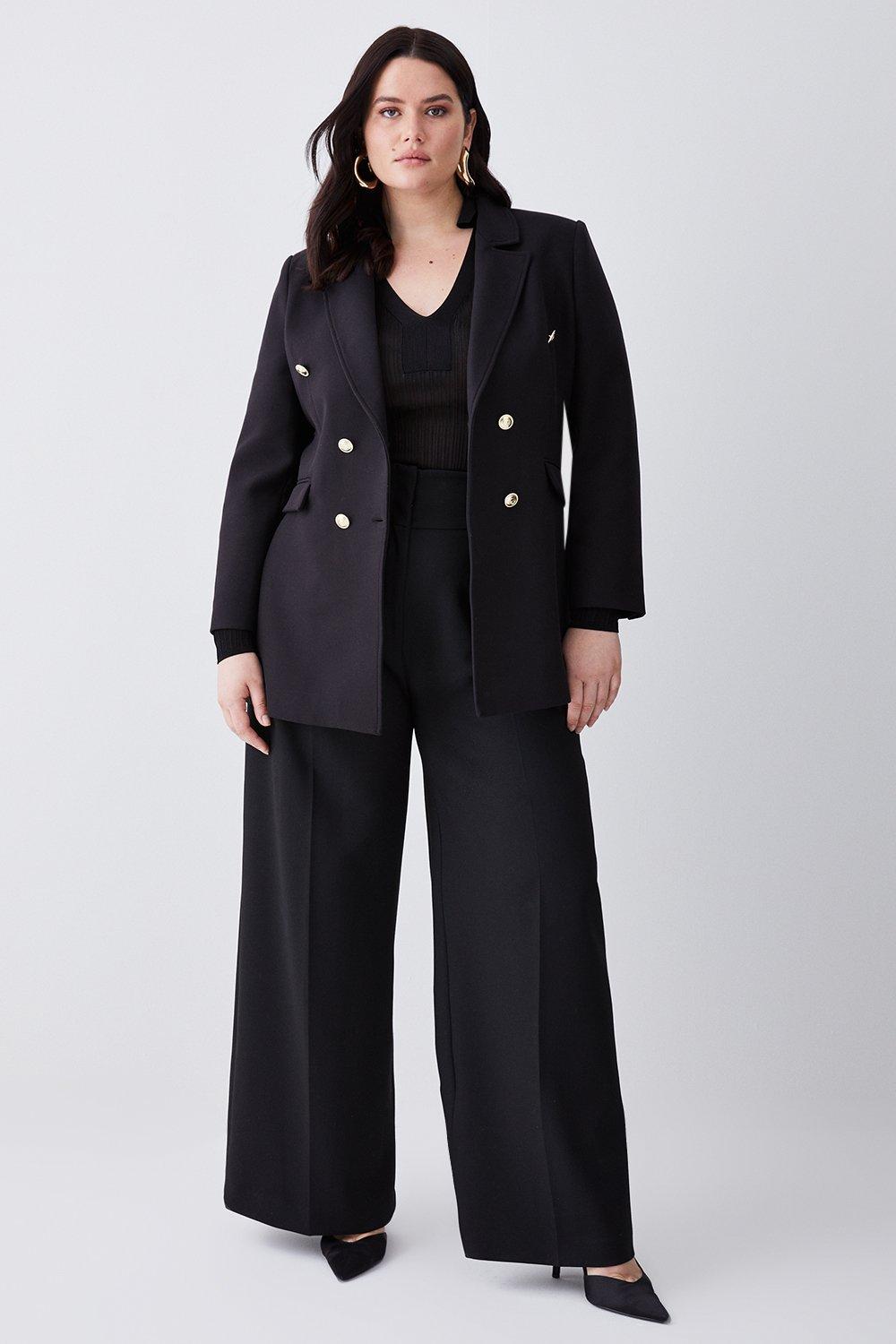 KarenMillen Plus Size Compact Essential Tailored Double Breasted Blazer ...