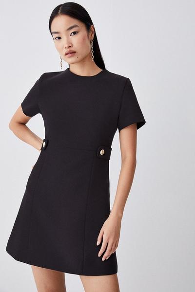 KarenMillen black Compact Essential A Line Mini Dress