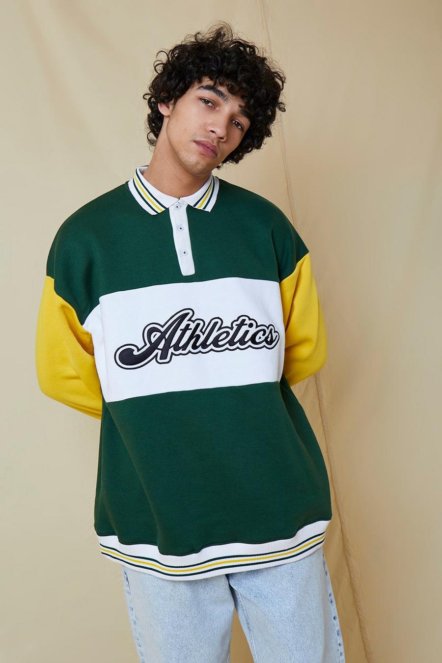 Forest Oversized Applique Colour Block Rugby Top  image number 1