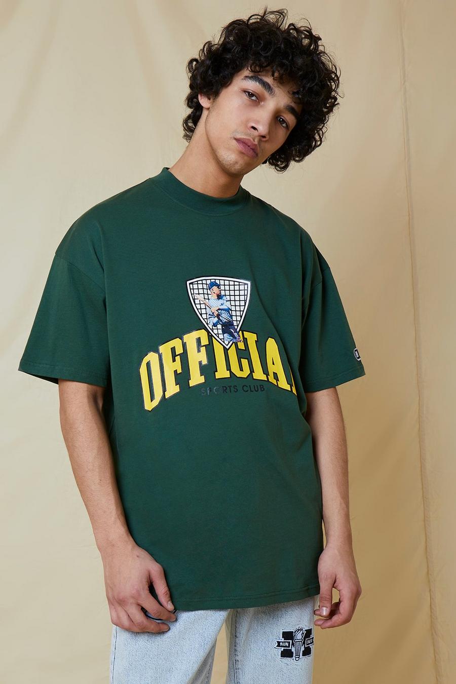 Forest Oversized Official Varsity Print T-shirt  image number 1