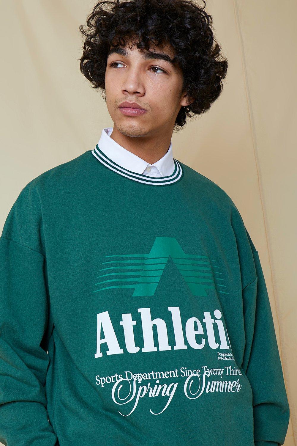 Oversized Athletic Sports Rib Sweater