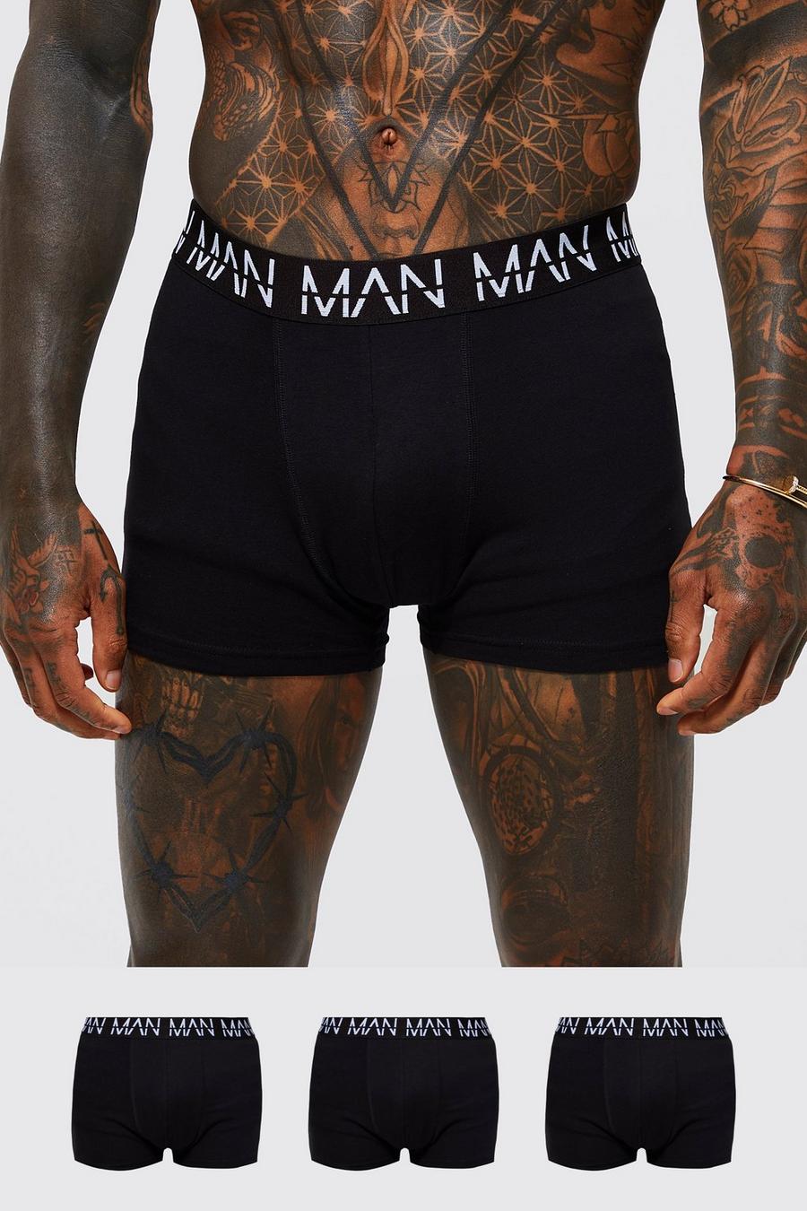 Boxer classici Man Dash con scritta all over in vita - set di 3 paia, Black negro image number 1