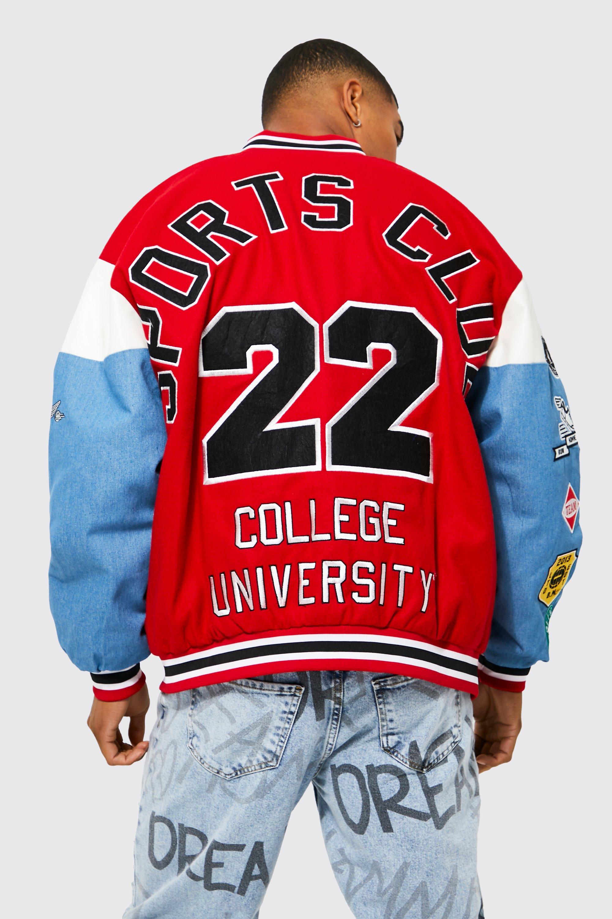 Chicago Oversize Baseball Jacket White / M