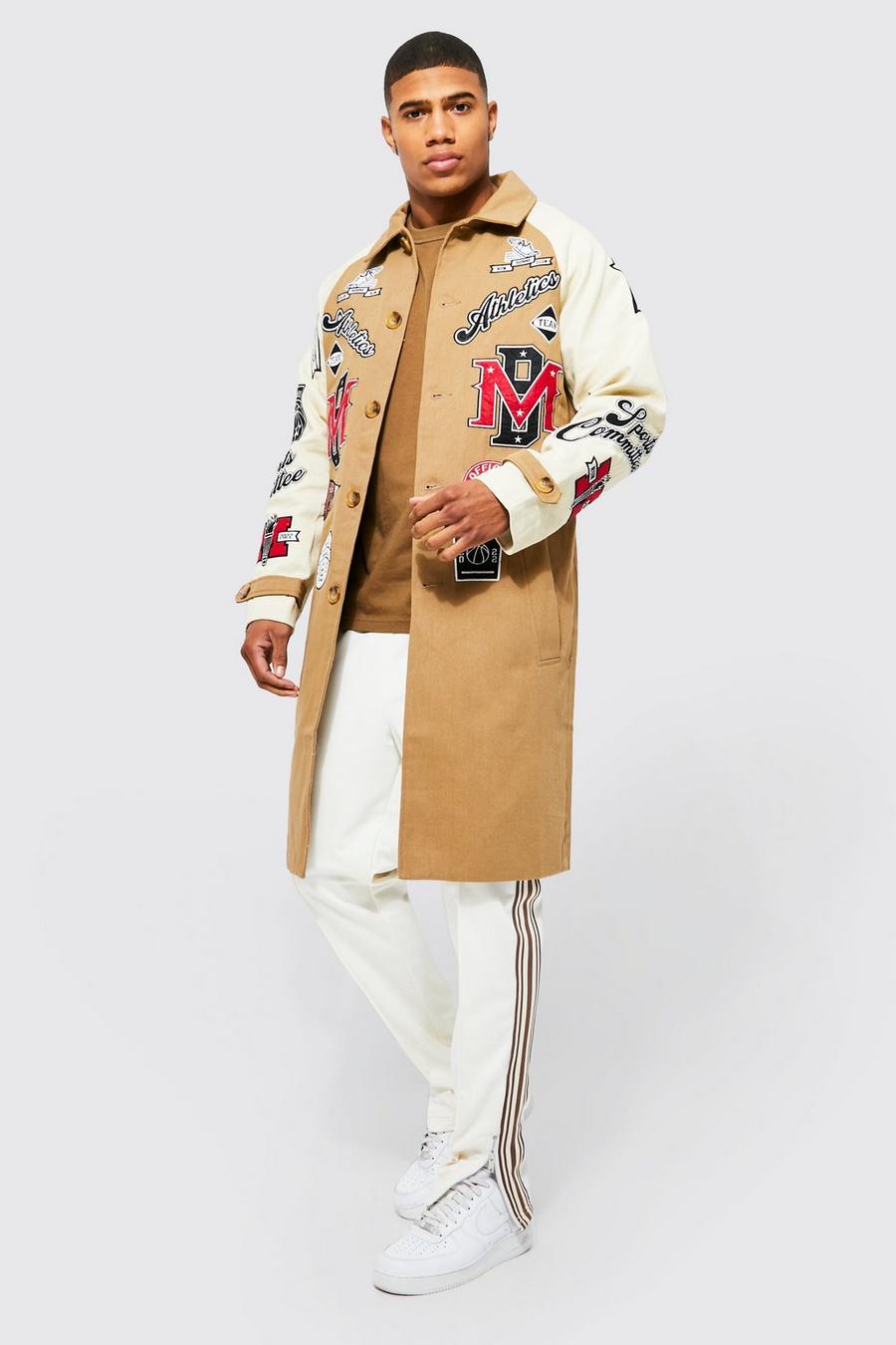 Trench con stemmi Varsity all over, Stone image number 1