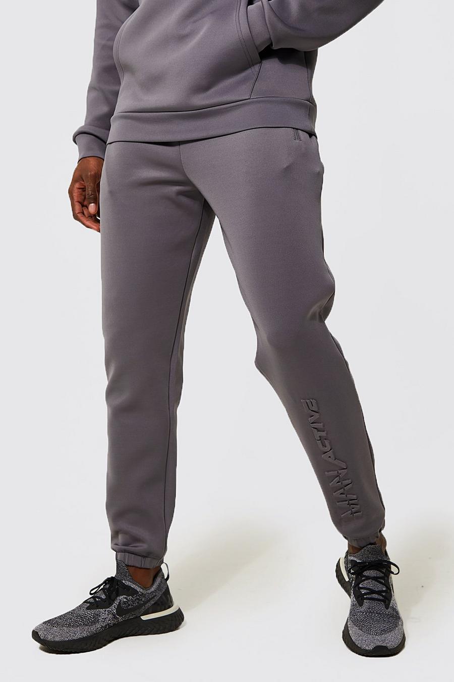 Charcoal Man Active Embossed Scuba Jogger image number 1
