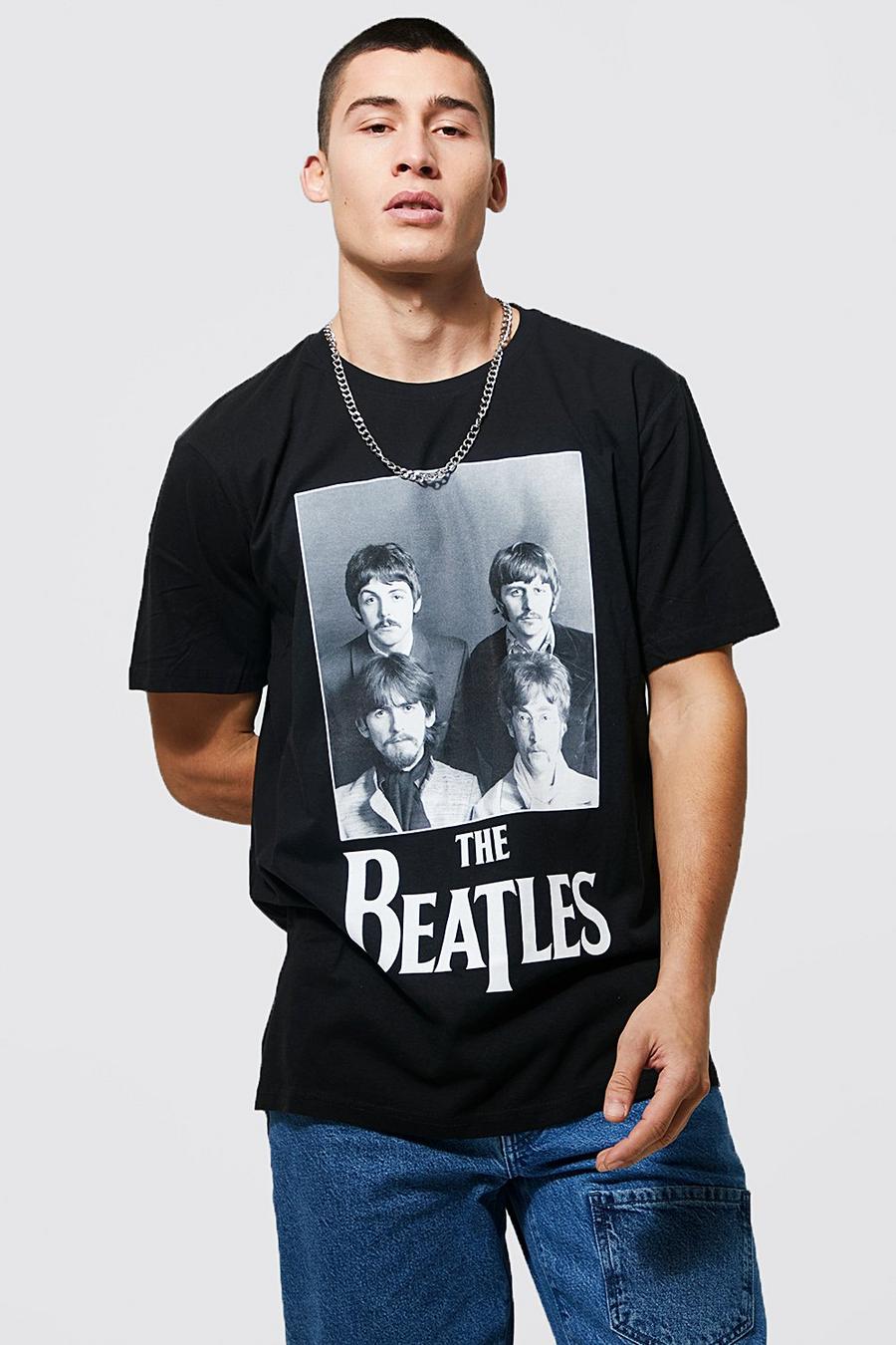 Black Oversized The Beatles License T-shirt image number 1