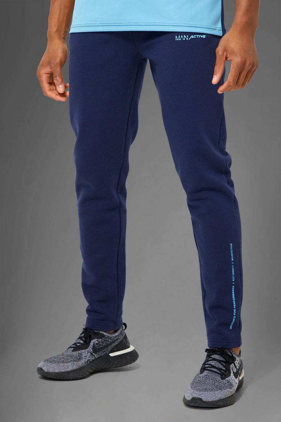 Man Active Gym Kontrast-Jogginghose, Navy marineblau