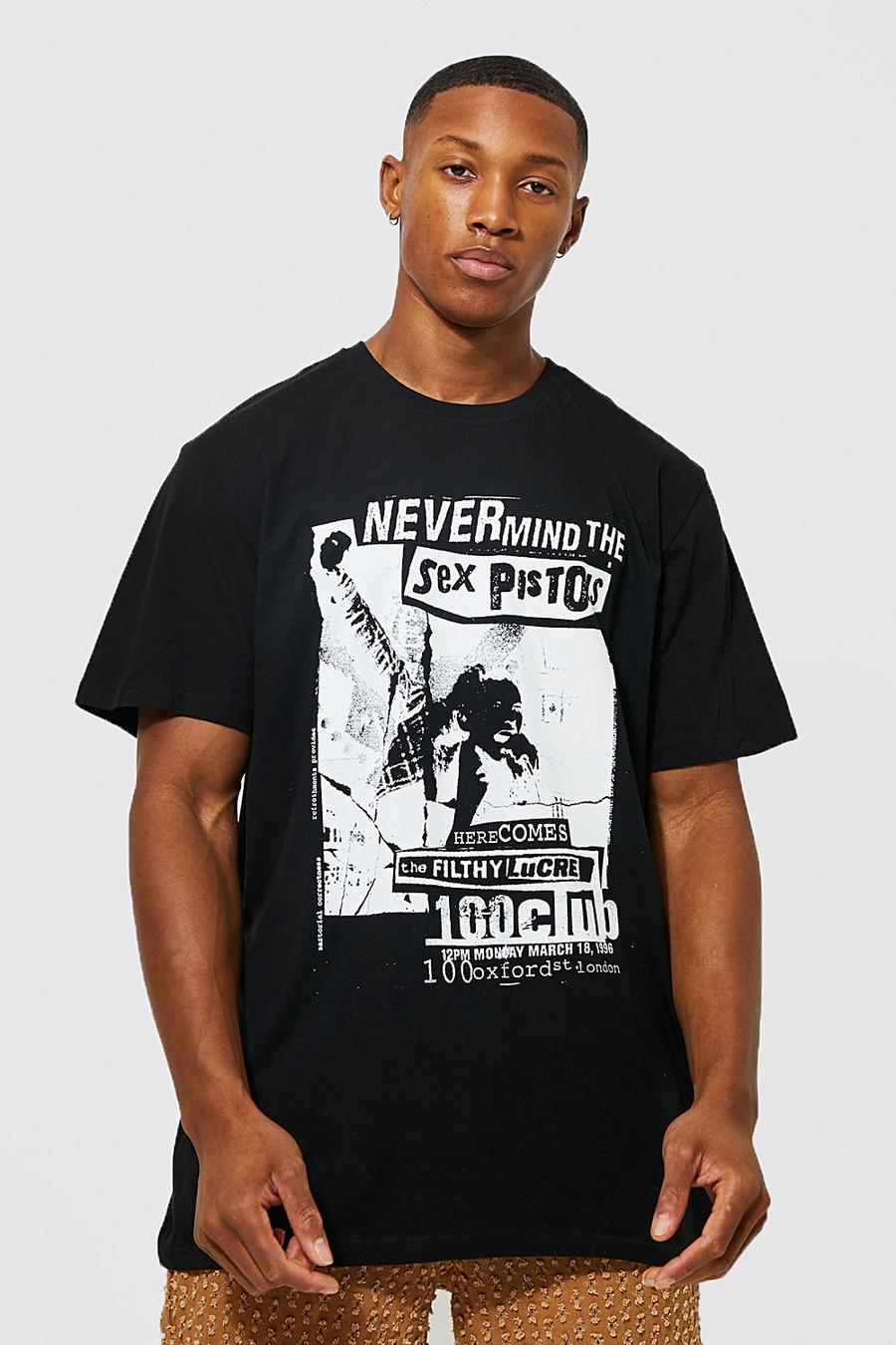 Oversize T-Shirt mit lizenziertem Sex Pistols Print, Black image number 1