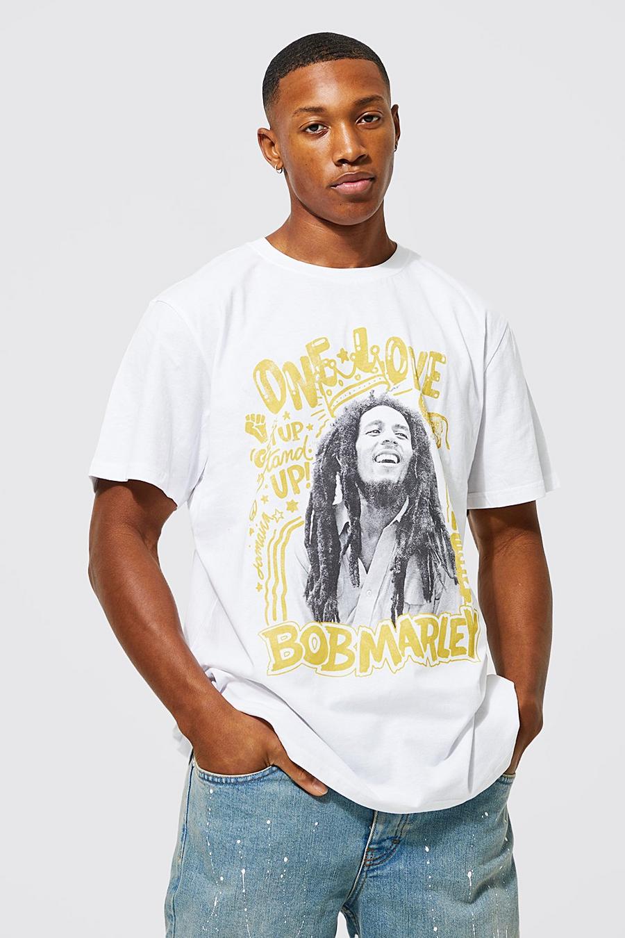 White Oversized Gelicenseerd Bob Marley T-Shirt image number 1